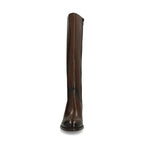 Knee High Boots Leather Block Heel Round Toe Fall Winter