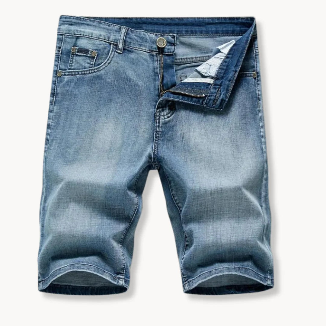 Mens Denim Shorts Five Pocket Zip Fly