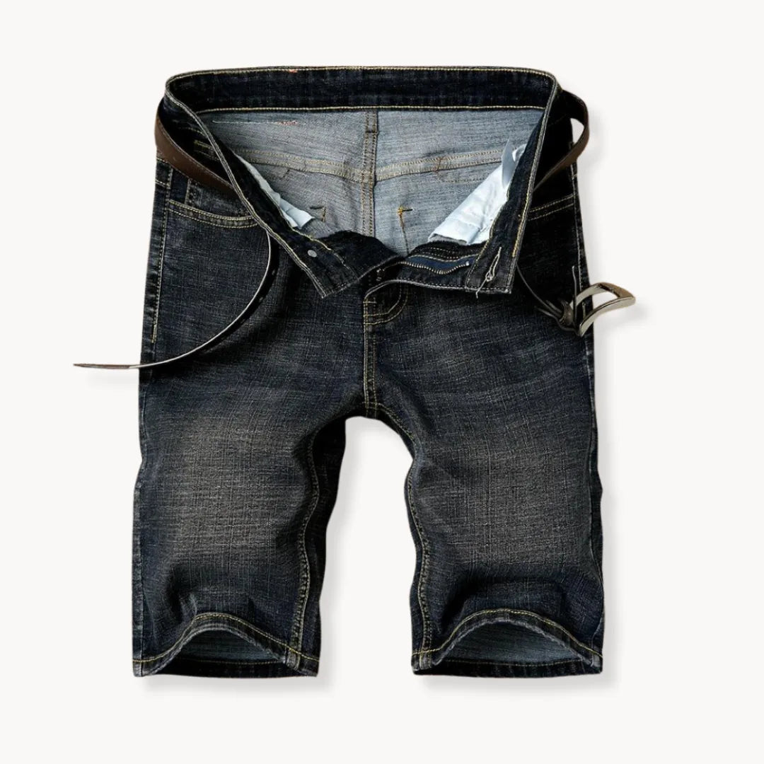 Mens Denim Shorts Five Pocket Zip Fly