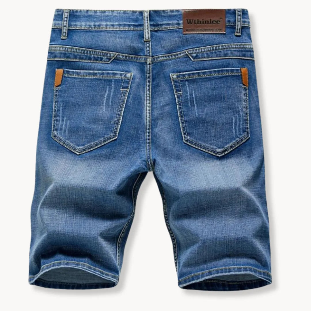 Mens Denim Shorts Five Pocket Zip Fly