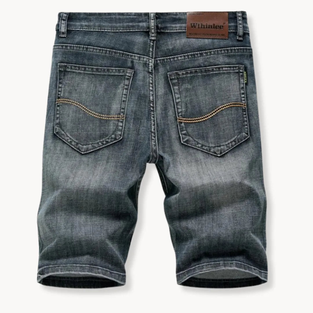 Mens Denim Shorts Five Pocket Zip Fly