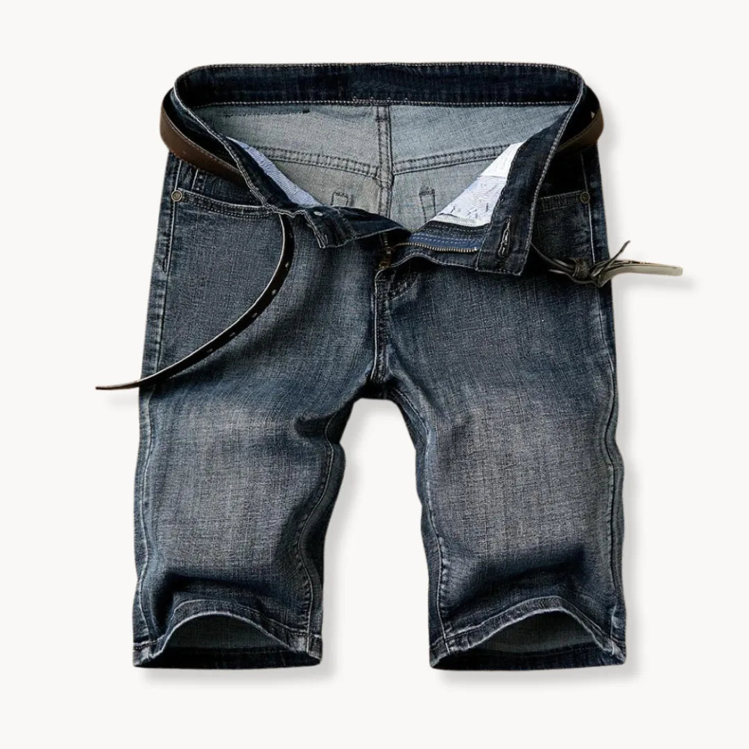 Mens Denim Shorts Five Pocket Zip Fly