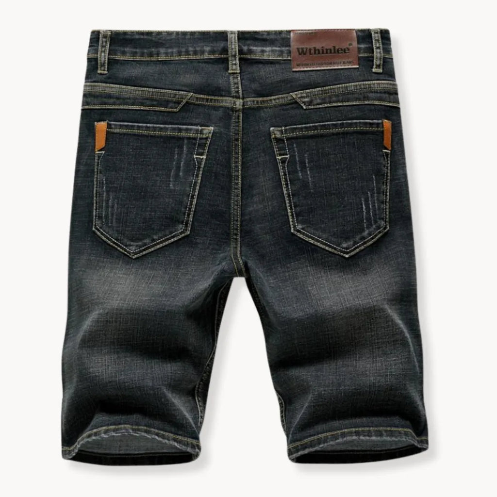 Mens Denim Shorts Five Pocket Zip Fly