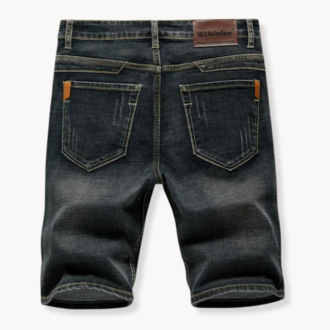 Mens Denim Shorts Five Pocket Zip Fly