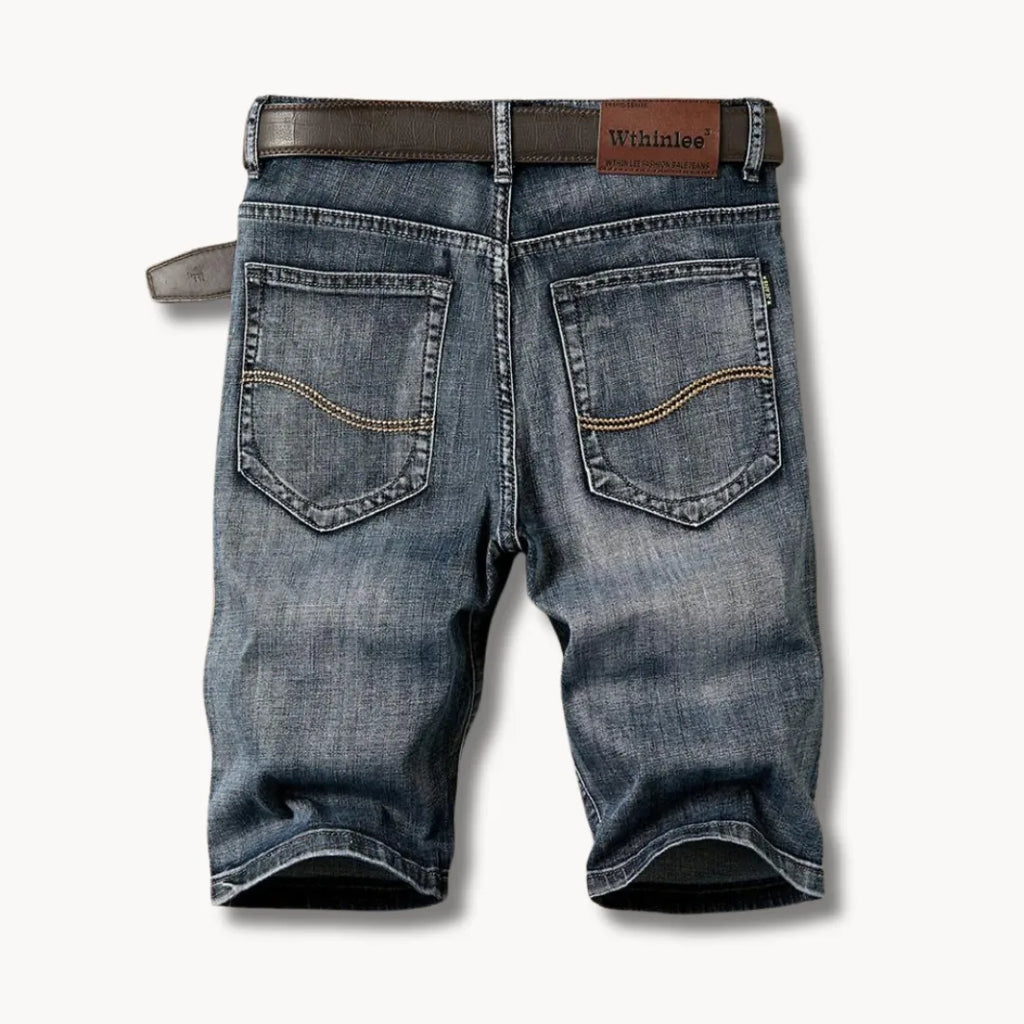 Mens Denim Shorts Five Pocket Zip Fly