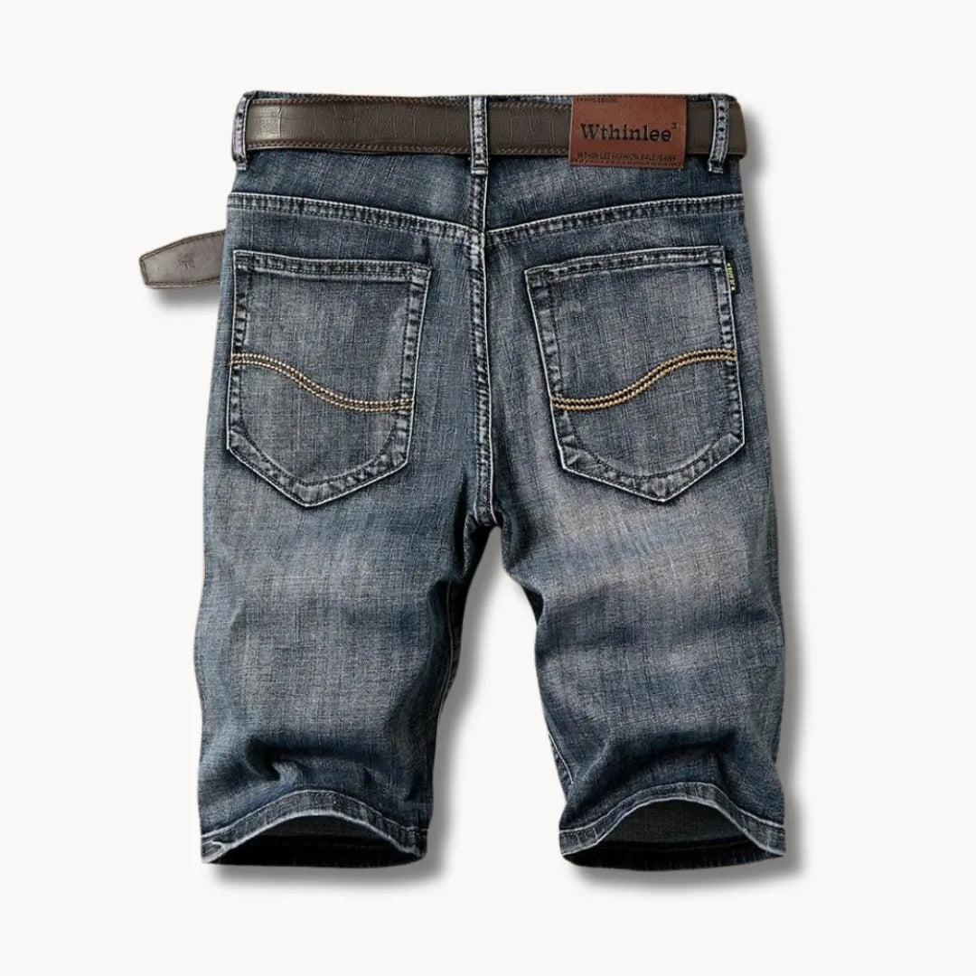 Mens Denim Shorts Five Pocket Zip Fly