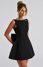 Cute Bow-Back Party Mini Dress