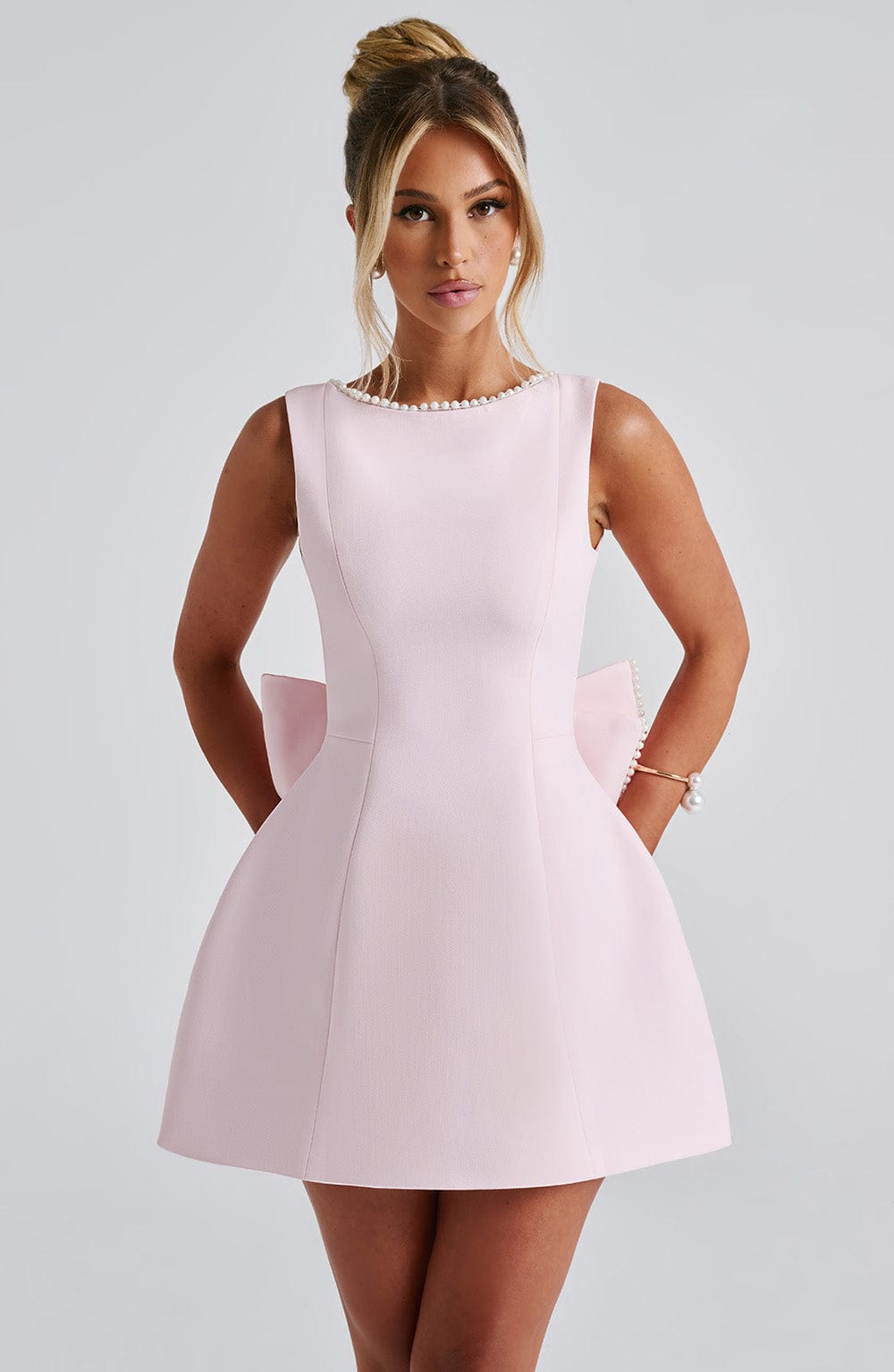 Cute Bow-Back Party Mini Dress