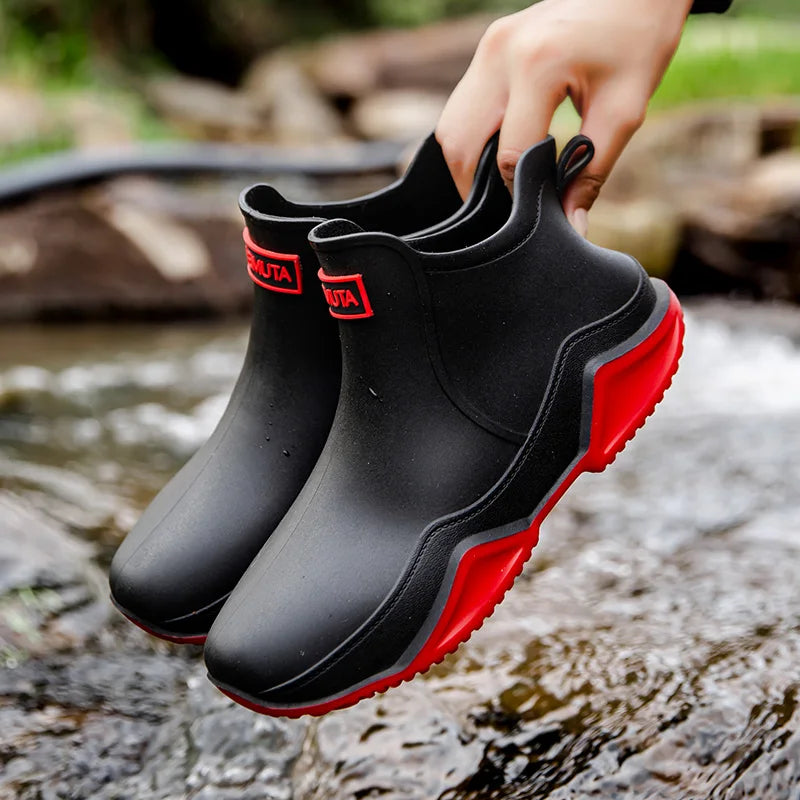 Waterproof Ankle Boots Slip Resistant Pull On Rain Chelsea
