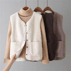 Soft Teddy Vest Buttoned
