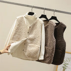 Soft Teddy Vest Buttoned