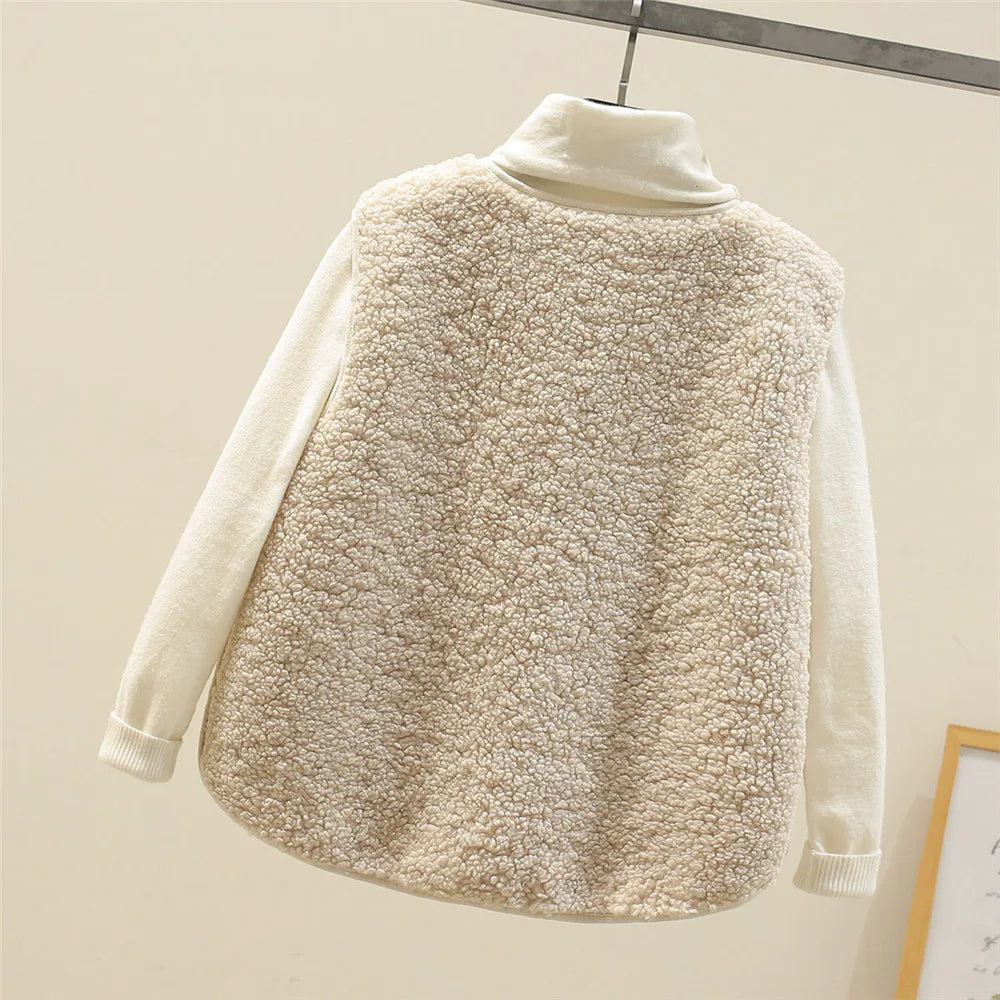 Soft Teddy Vest Buttoned