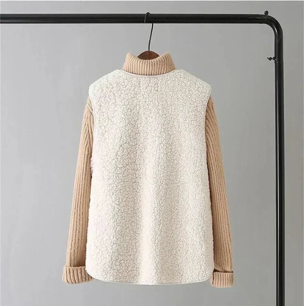 Soft Teddy Vest Buttoned