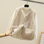 Soft Teddy Vest Buttoned