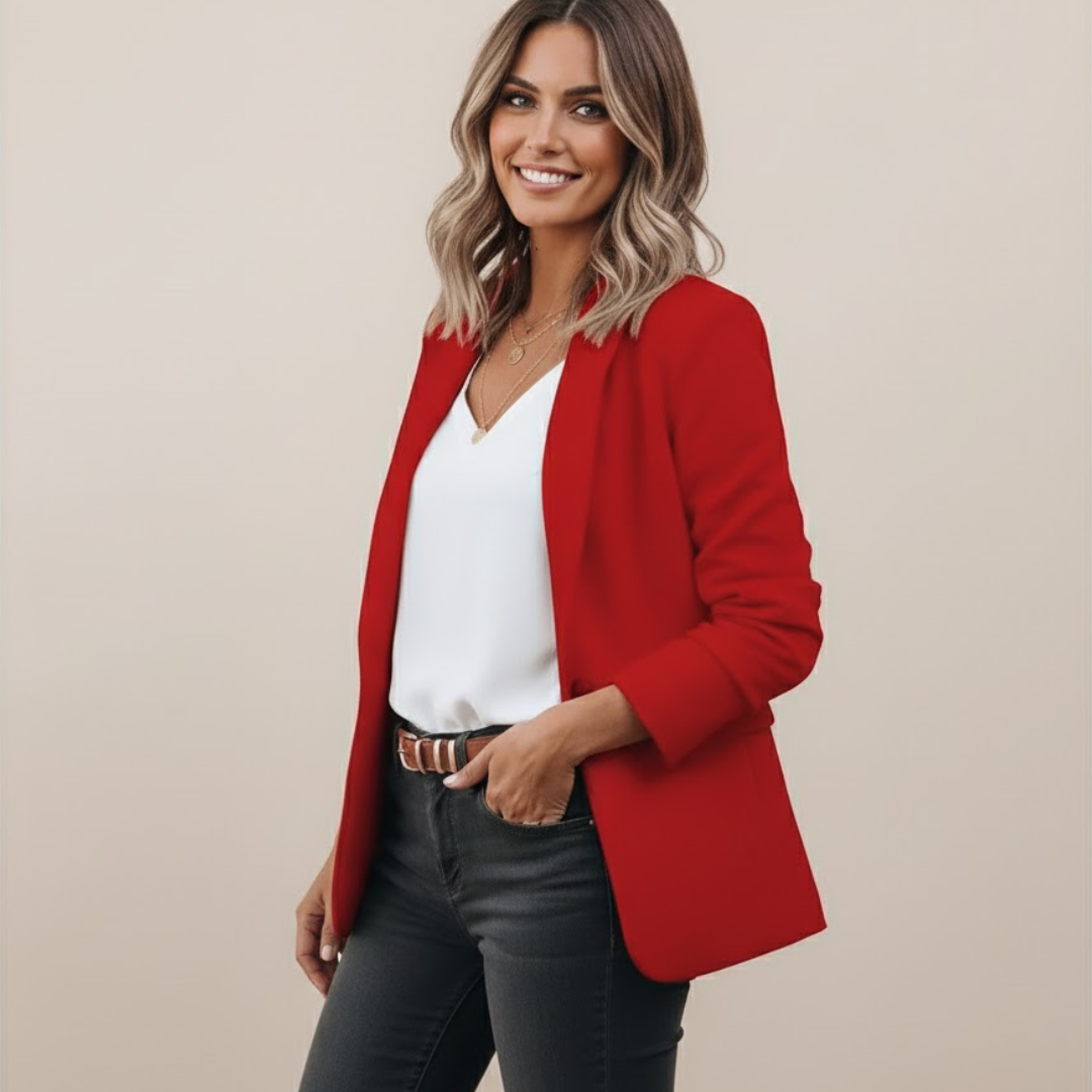 Fall Single-Breasted Blazer — Structured Lapel Jacket