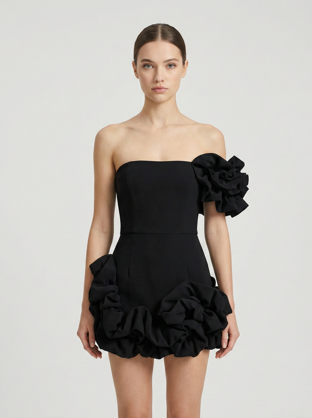 One Shoulder Sculpted Occasion Mini Dress
