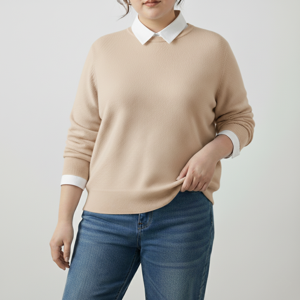 Women's Classic Knit Sweater Elegant Plus Size Timeless