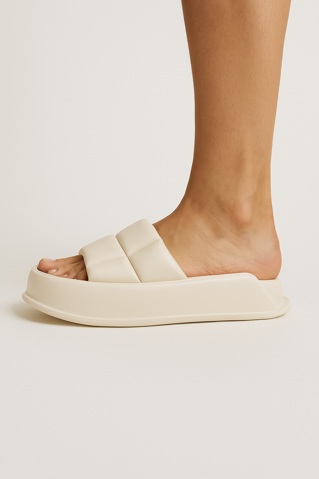 Sheepskin Leather Platform Sandals