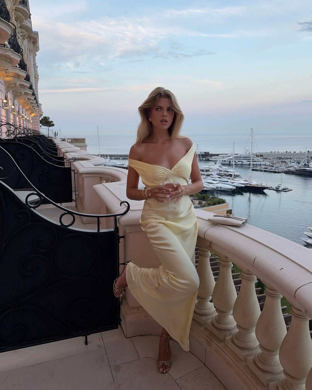 Off-Shoulder Satin Maxi Wedding Guest Dress