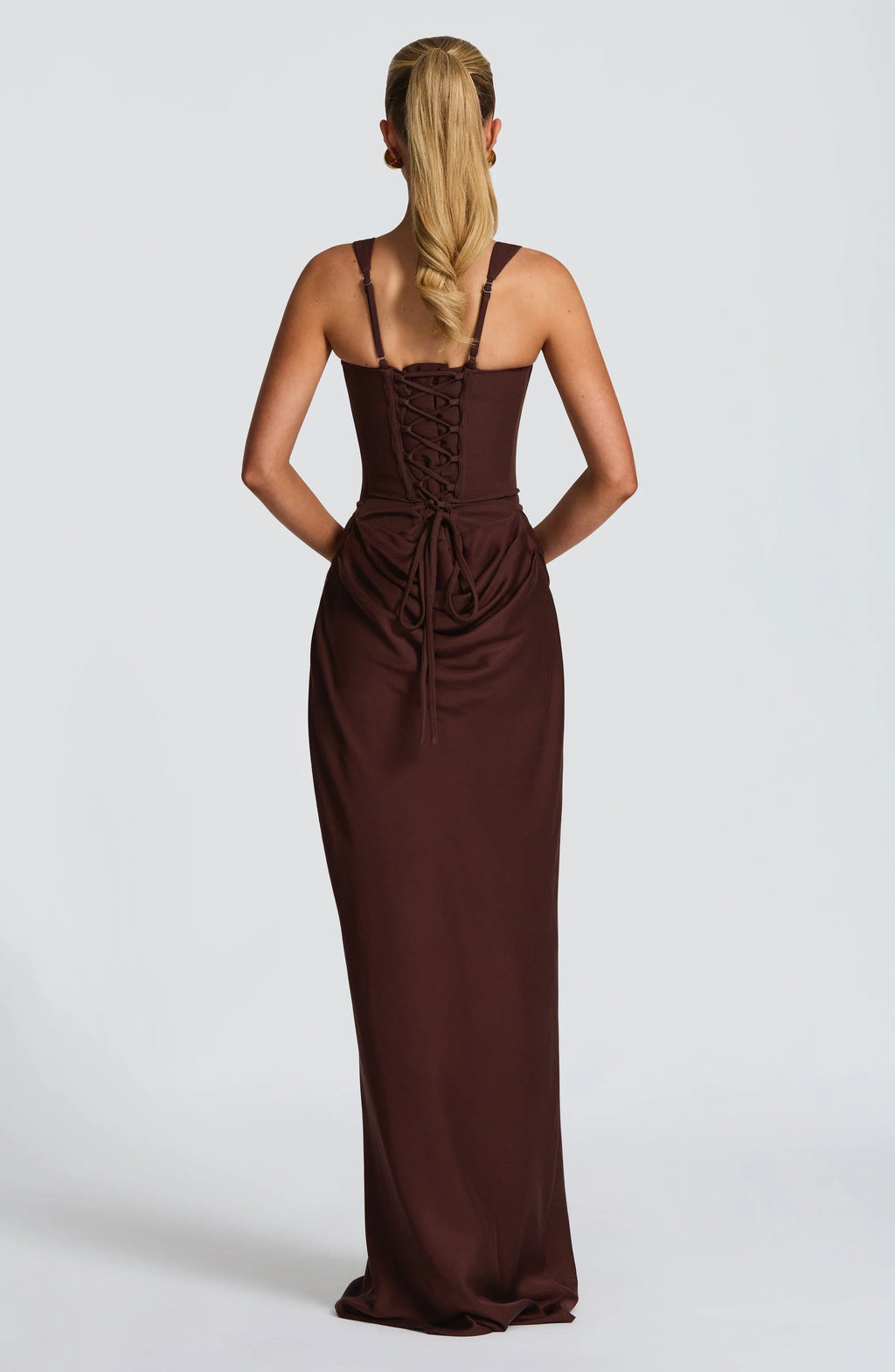 Sleeveless Bodycon Corset Maxi Wedding Guest Dress