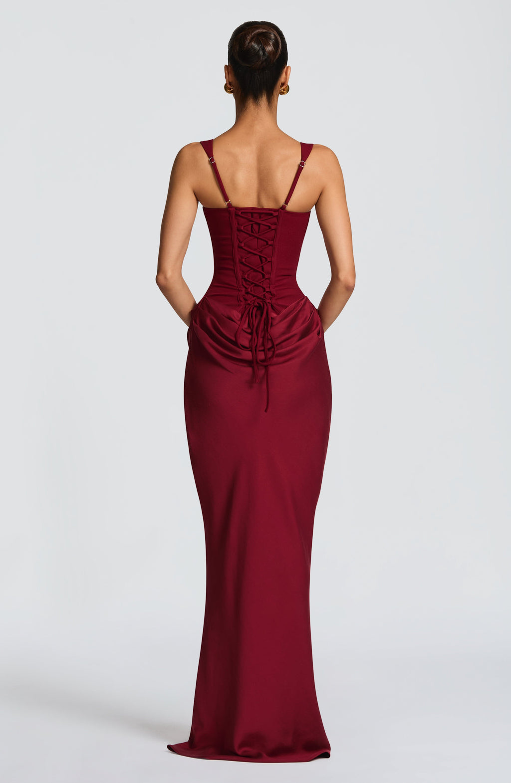 Sleeveless Bodycon Corset Maxi Wedding Guest Dress