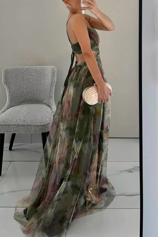 Romantic Sleeveless Maxi Wedding Guest Dress