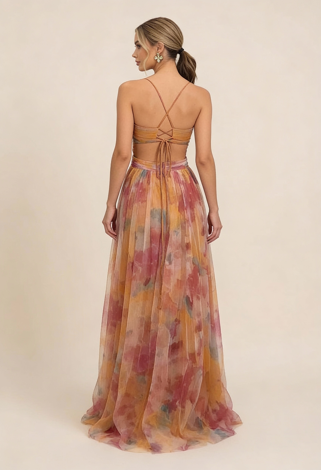 Romantic Sleeveless Maxi Wedding Guest Dress