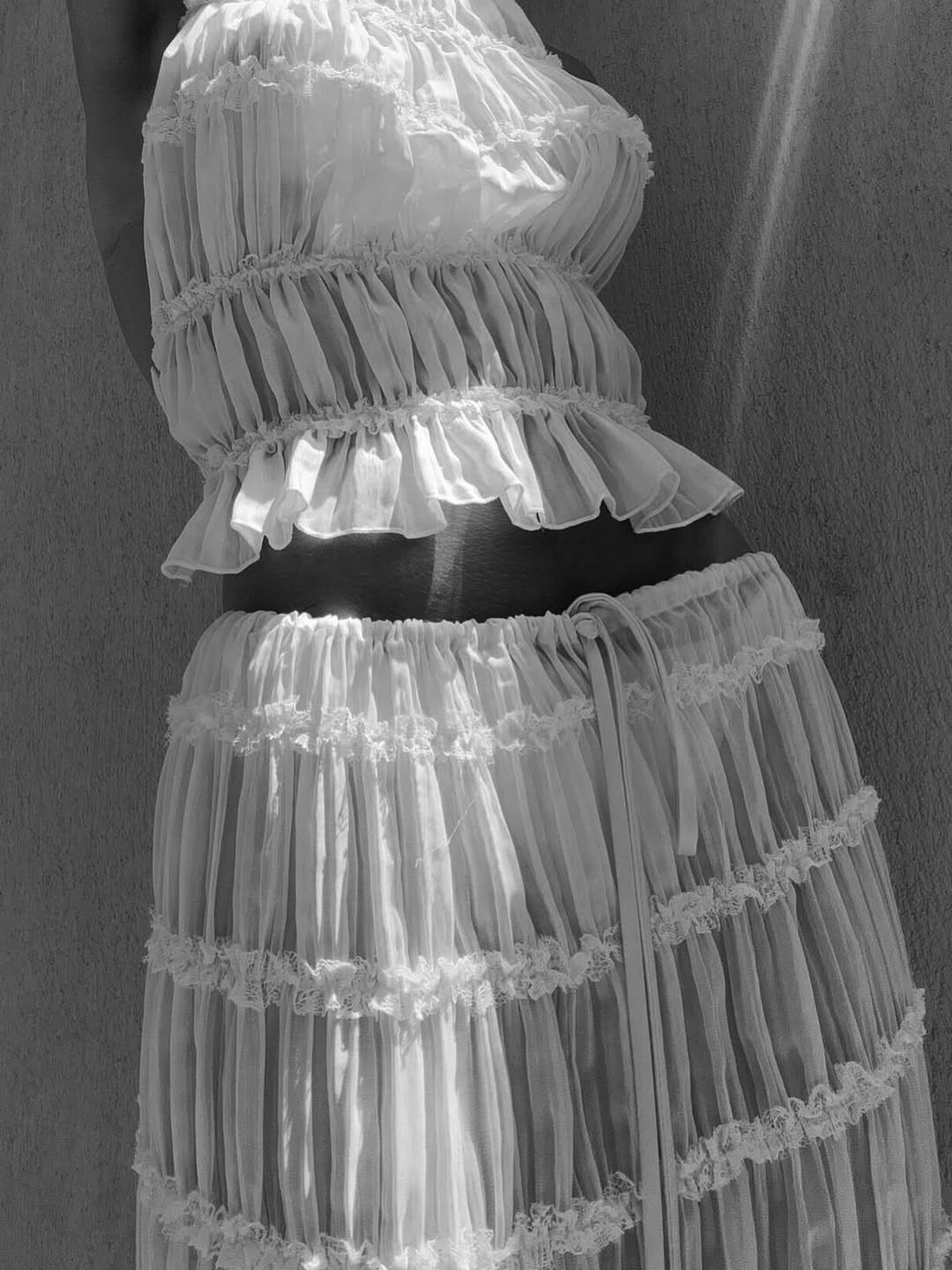 Bohemian Ruffle Summer Vacation Two-Piece Set