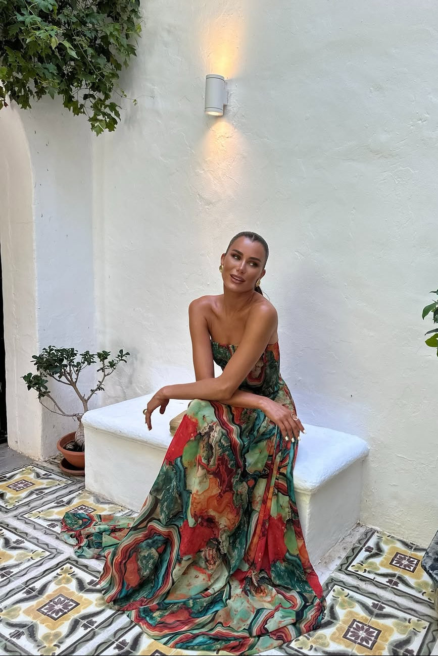 Strapless Maxi Vacation Summer Dress