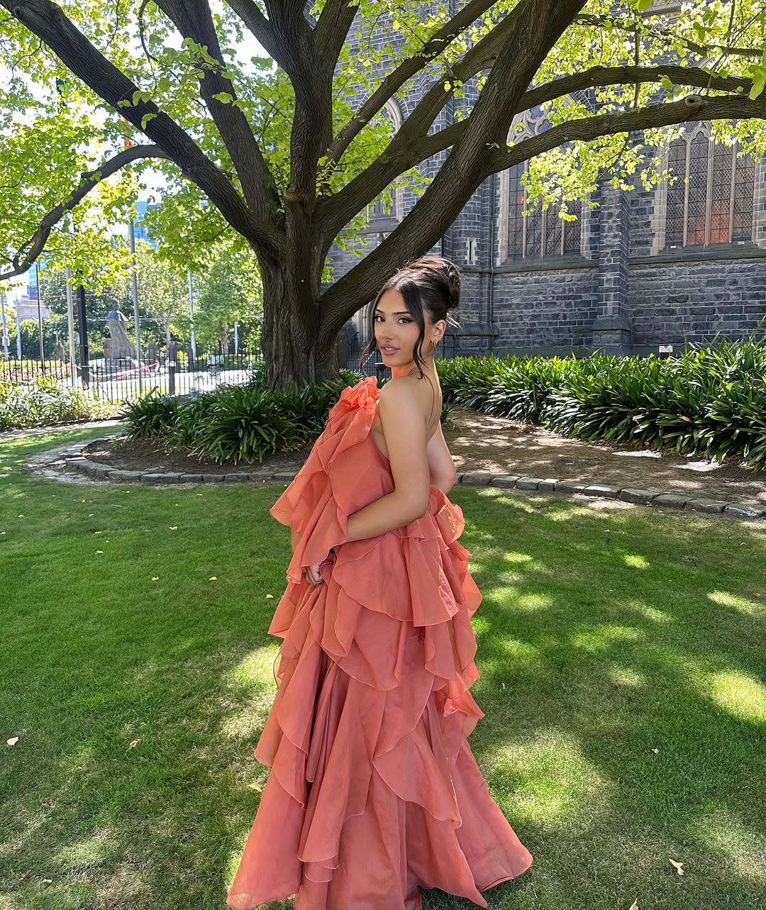 Sleeveless Layered Ruffle Maxi Prom Dress