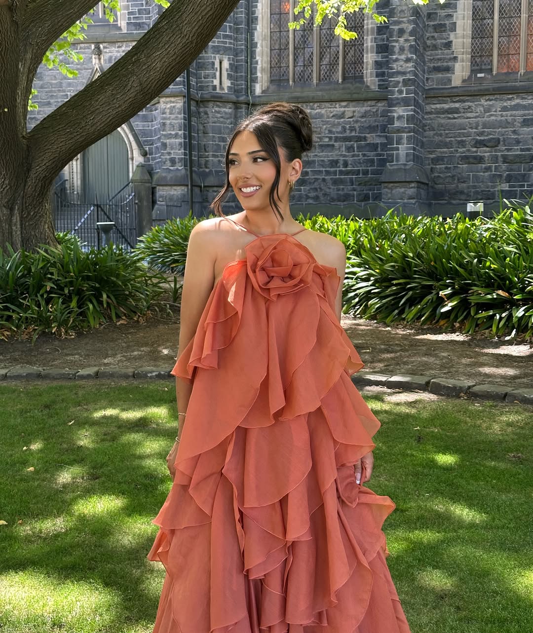 Sleeveless Layered Ruffle Maxi Prom Dress