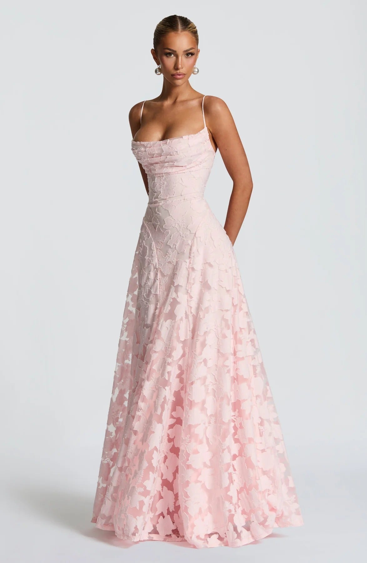 Floral Sleeveless Maxi Wedding Guest Dress