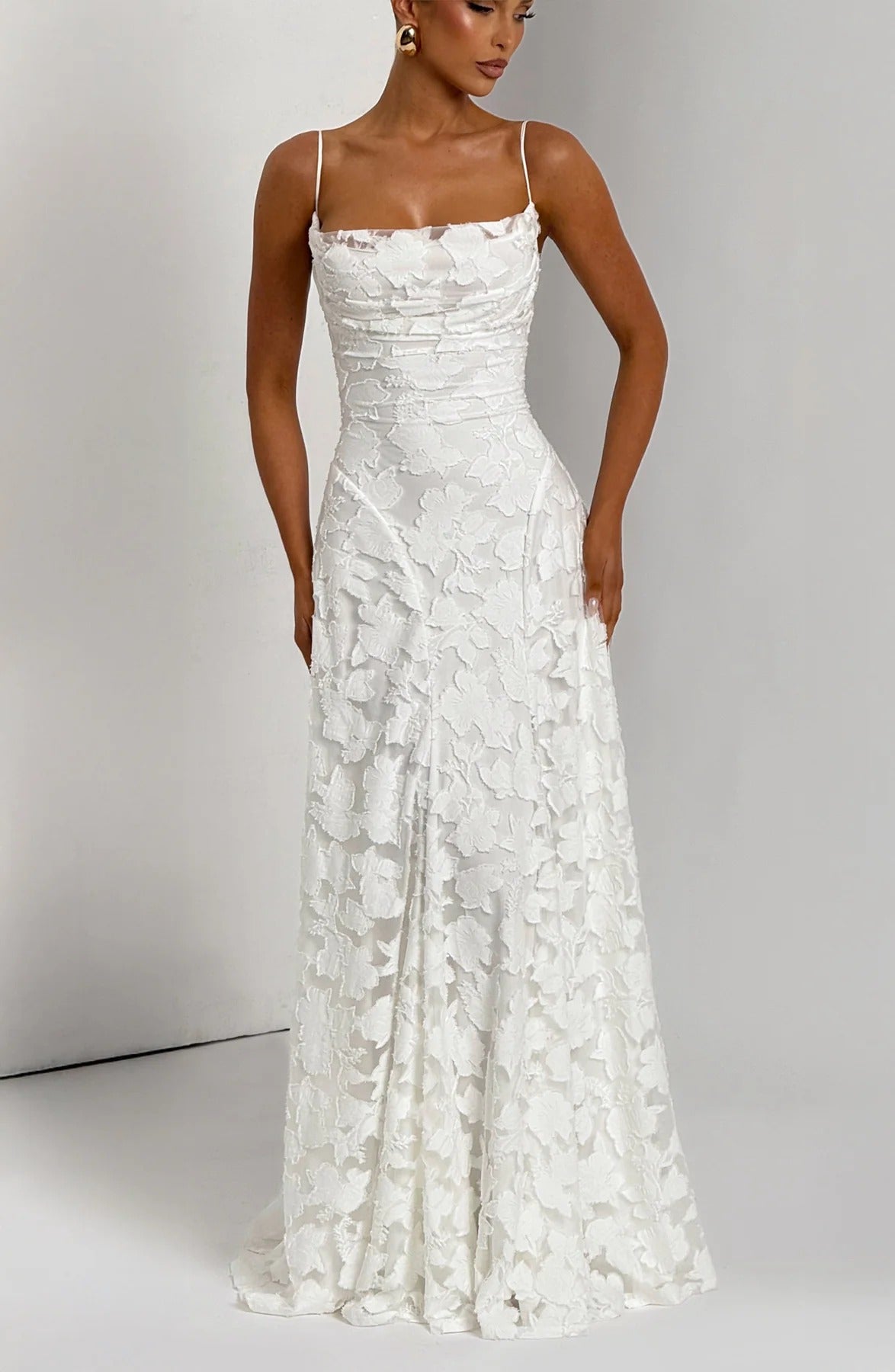 Floral Sleeveless Maxi Wedding Guest Dress