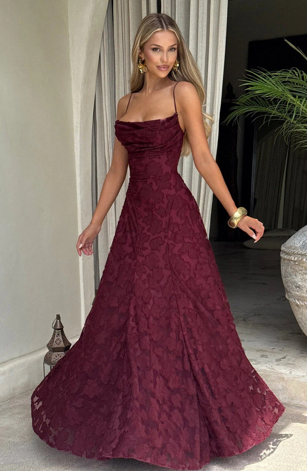 Floral Sleeveless Maxi Wedding Guest Dress