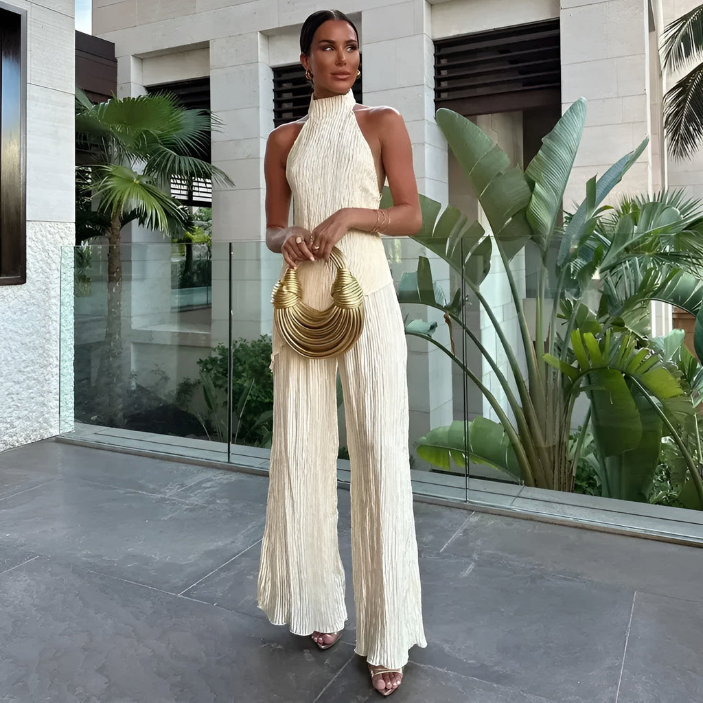 Pleated Summer Vacation Two-Piece Set