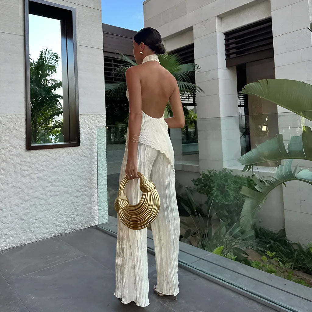 Pleated Summer Vacation Two-Piece Set
