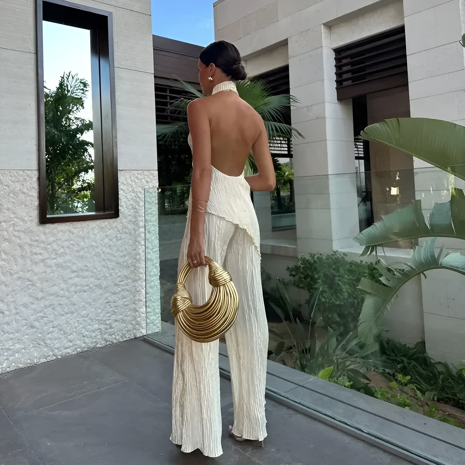 Pleated Summer Vacation Two-Piece Set