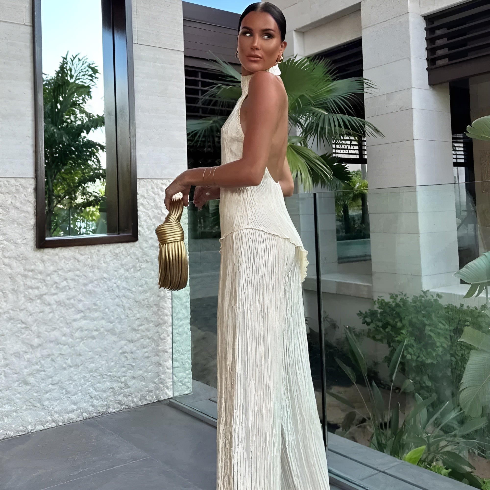 Pleated Summer Vacation Two-Piece Set