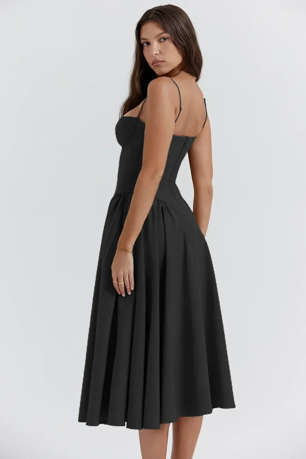 Sleeveless Structured Midi Summer Dress