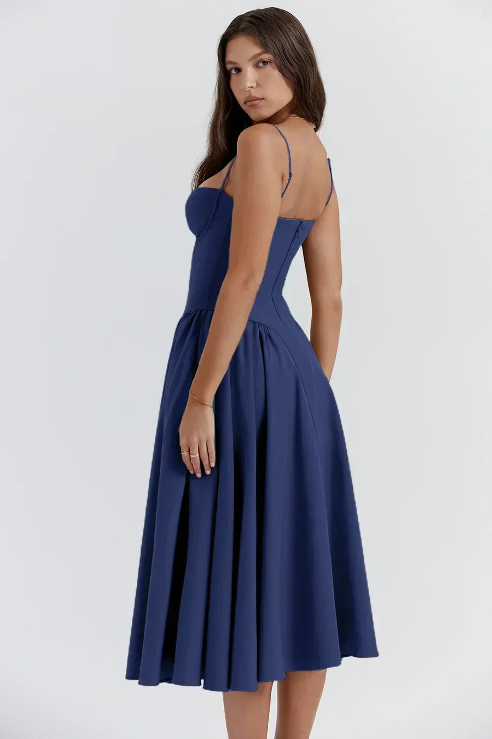 Sleeveless Structured Midi Summer Dress