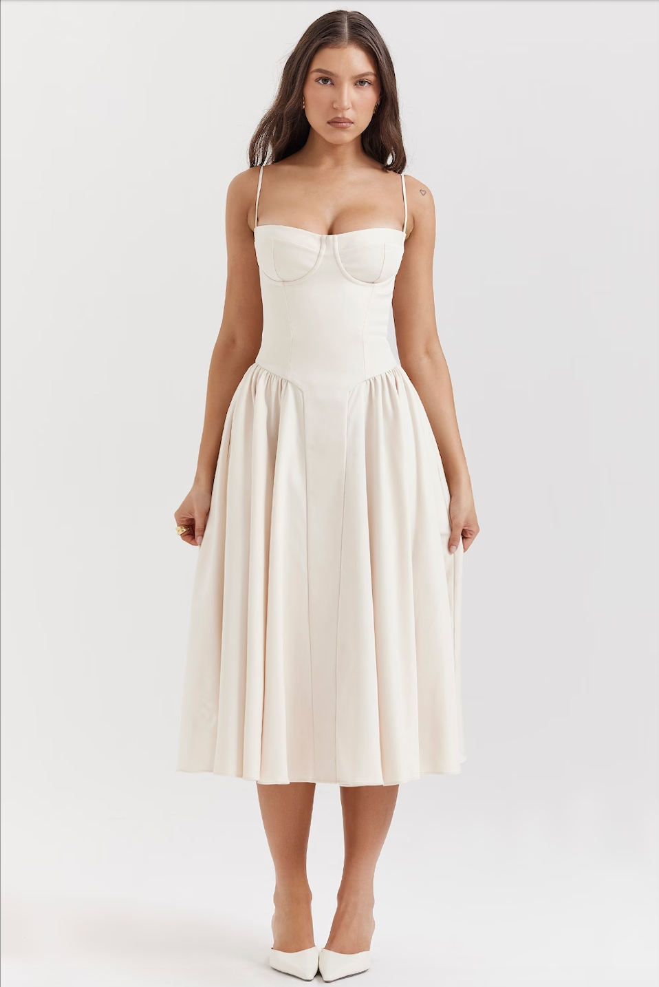 Sleeveless Structured Midi Summer Dress