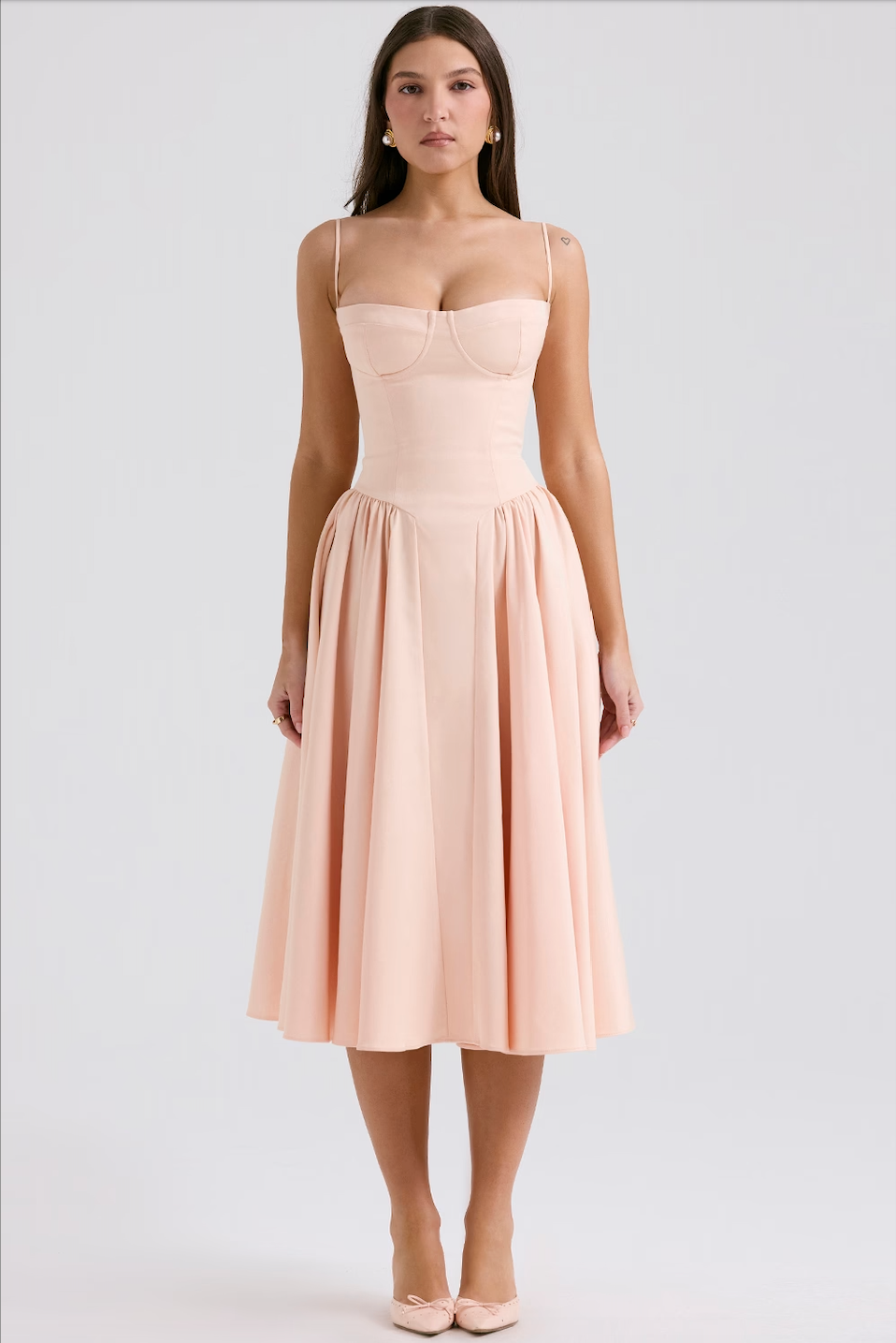 Sleeveless Structured Midi Summer Dress