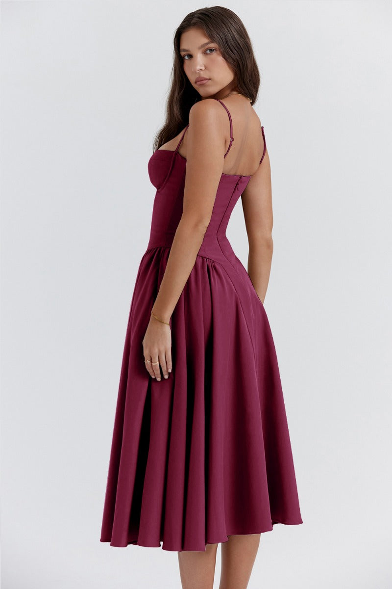 Sleeveless Structured Midi Summer Dress