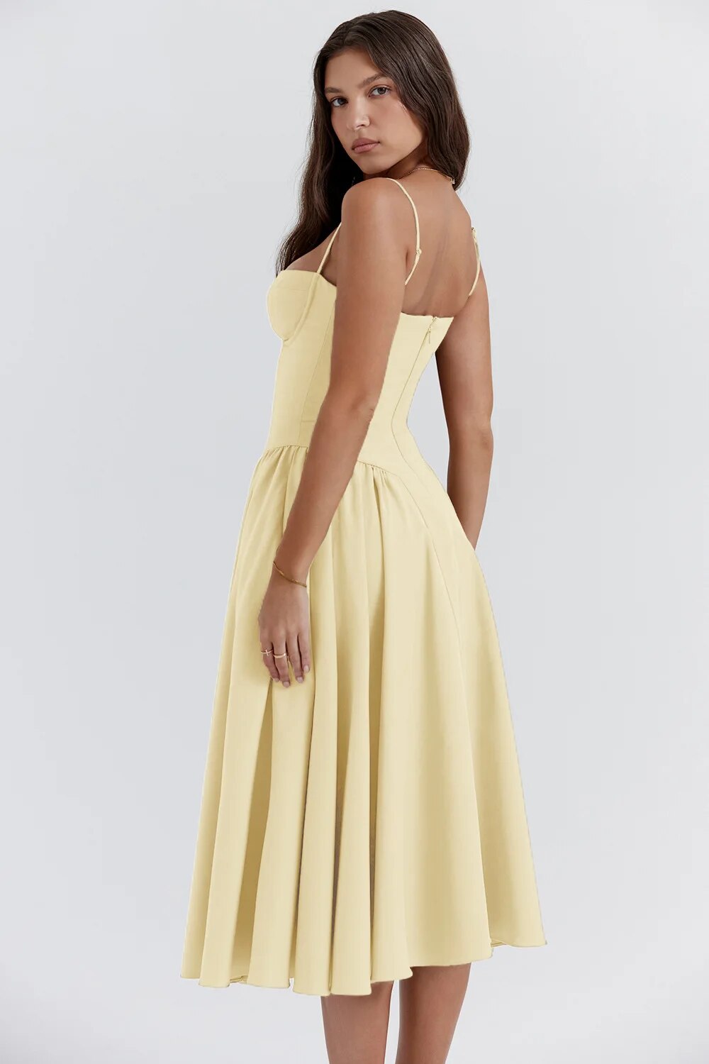 Sleeveless Structured Midi Summer Dress