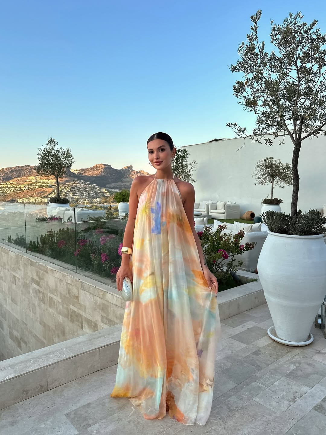 Printed Halter Maxi Summer Wedding Guest Dress