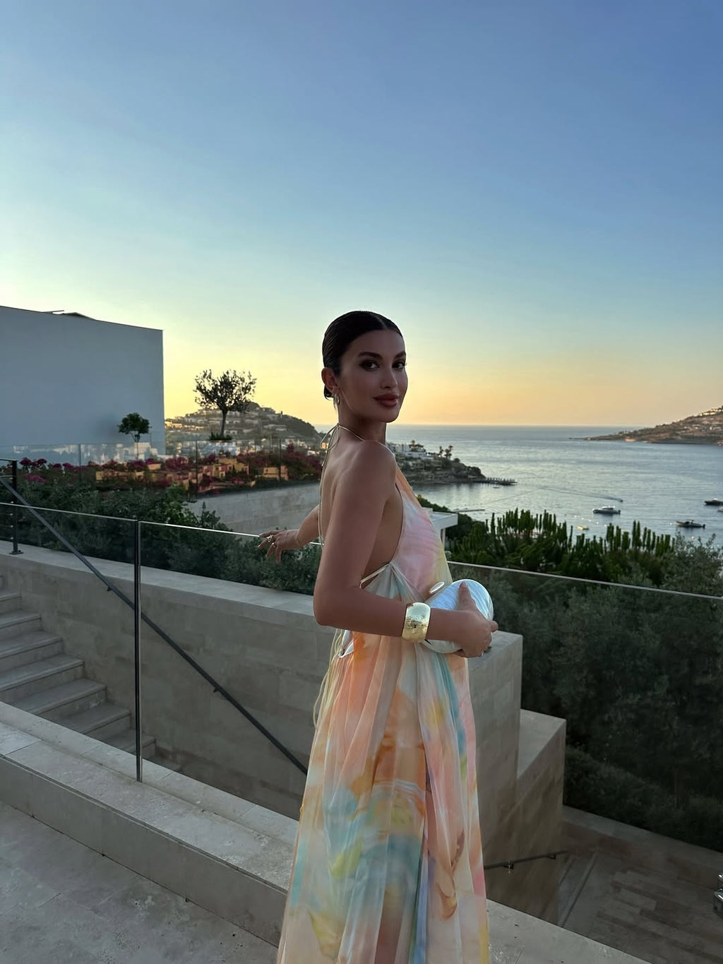 Printed Halter Maxi Summer Wedding Guest Dress
