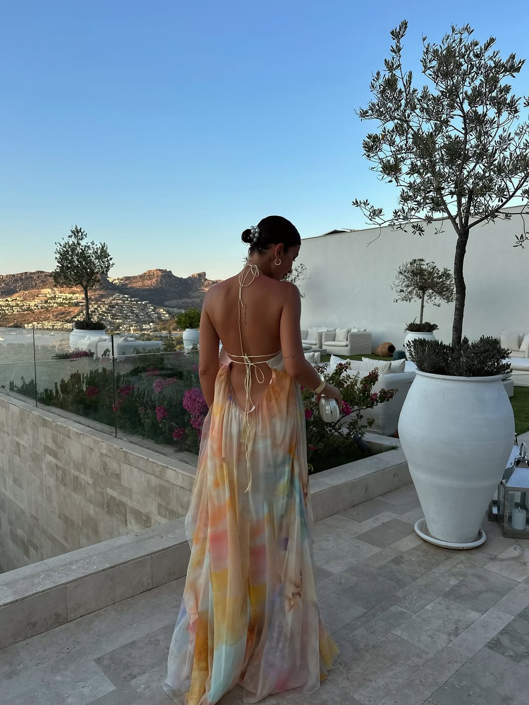 Printed Halter Maxi Summer Wedding Guest Dress