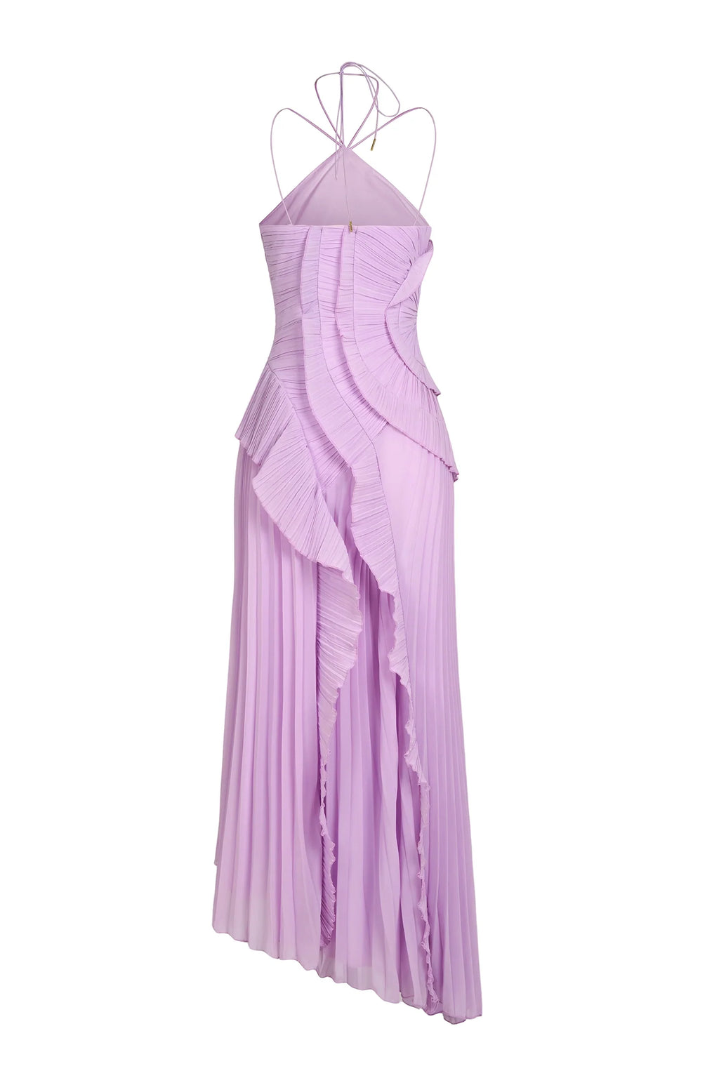 Pleated Ruffled Maxi Wedding Guest Dress