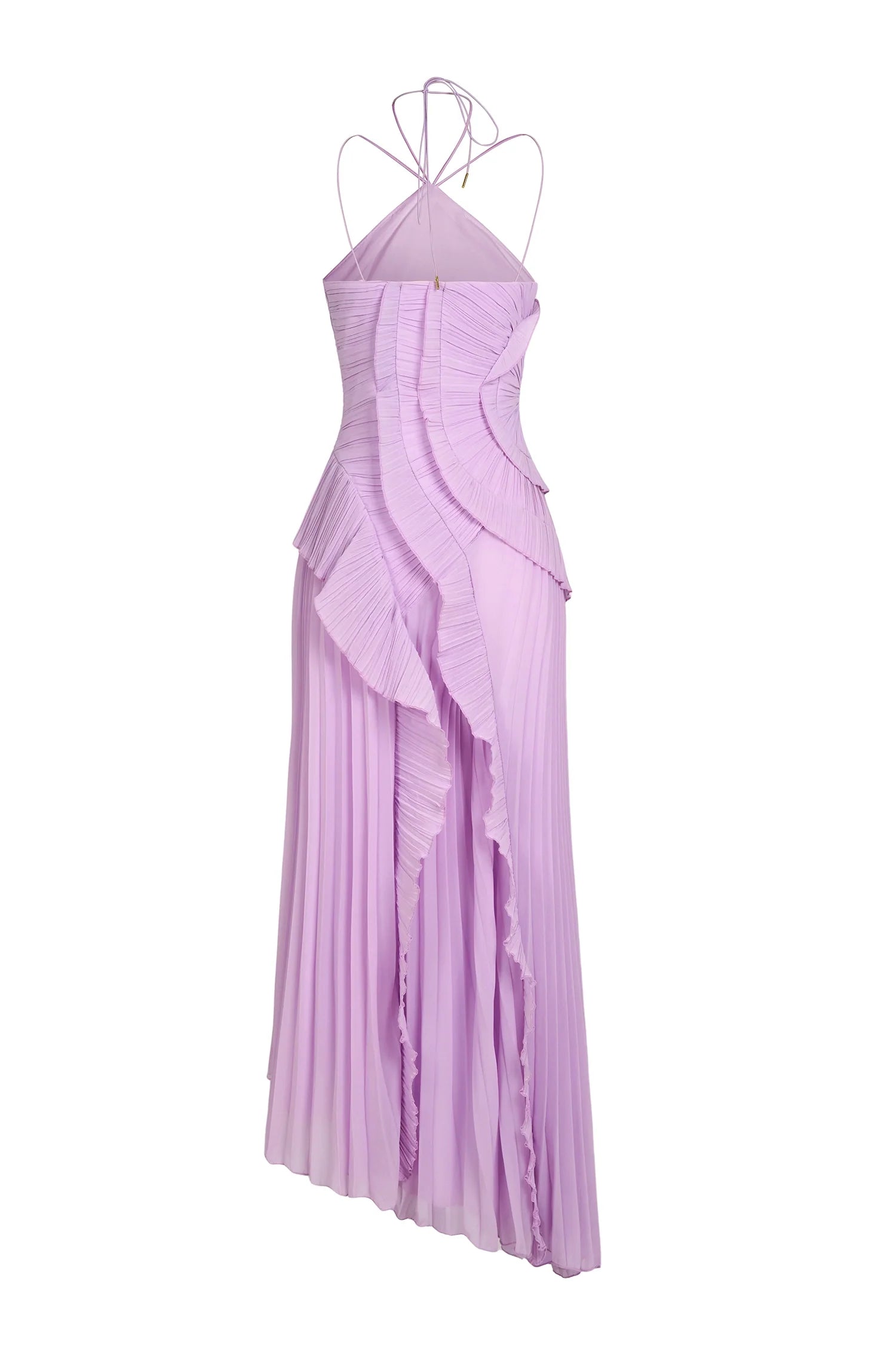 Pleated Ruffled Maxi Wedding Guest Dress
