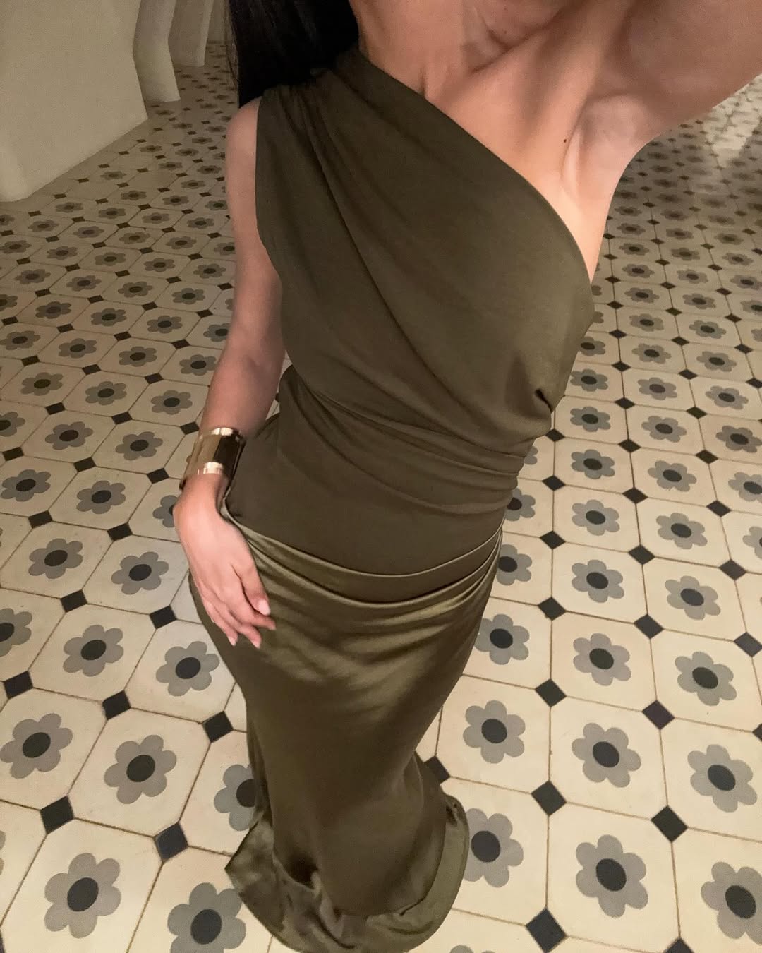 Elegant One Shoulder Maxi Wedding Guest Dress